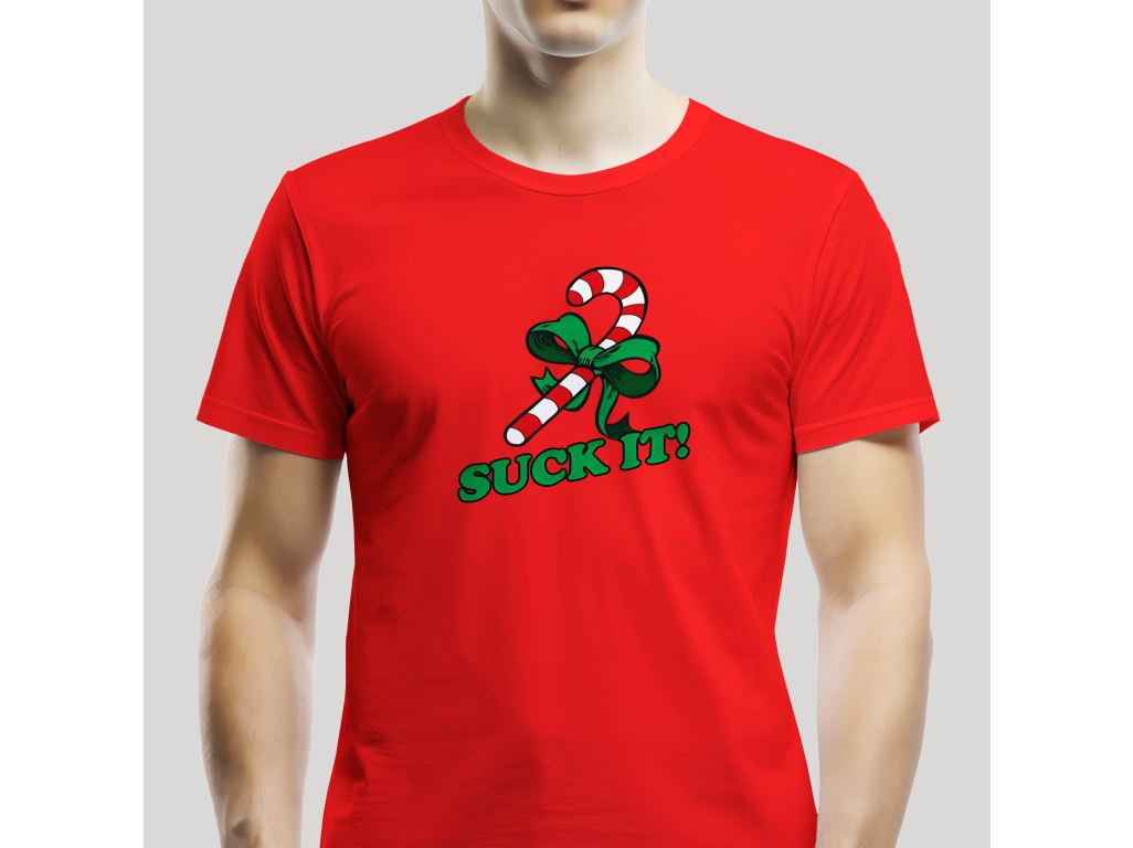 Tričko Unisex "Suck it" Červená