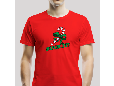 Tričko Unisex "Suck it" Červená
