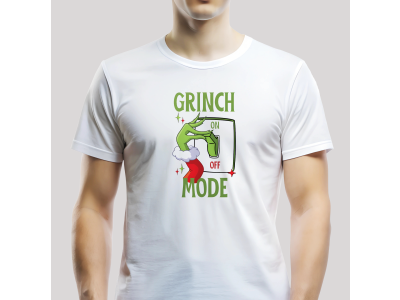 Tričko Unisex "Grinch mode" Biela