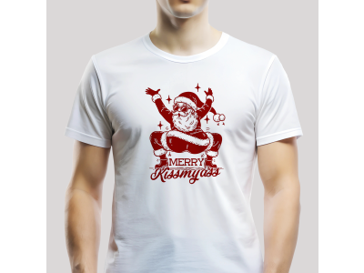 Tričko Unisex "Merry KissMyAss" Biele