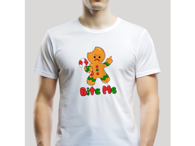 Tričko Unisex "Bite Me" Biele