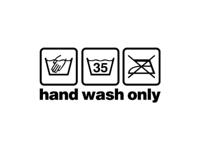 Nálepka "Hand wash only" 15x4cm